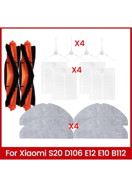 S20 D106 E12 E10 B112 Elektrikli Süpürge Yedek Parçaları Için 14 Adet Ana Yan Fırça Filtresi Paspas Bezi (Yurt Dışından)