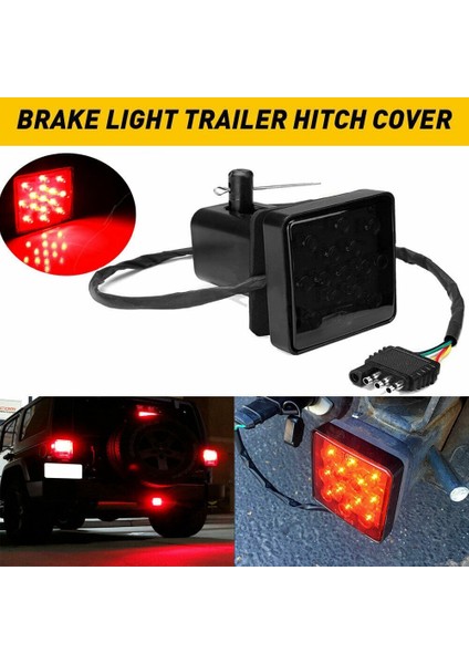 2 Inç Füme 15 LED Fren Lambası Gündüz Farı Römork Bağlantı Kapağı Pin 12V ile Çekme ve Taşımaya Uygun (Yurt Dışından) fiyatları