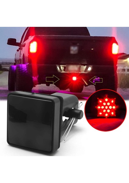 2 Inç Füme 15 LED Fren Lambası Gündüz Farı Römork Bağlantı Kapağı Pin 12V ile Çekme ve Taşımaya Uygun (Yurt Dışından) modelleri