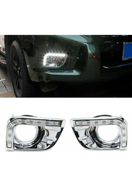 Prado J150 2010-2013 Için 2 Adet Araba LED Drl Gündüz Farı Krom Sis Lambası (Yurt Dışından) fiyatları