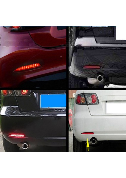 1 Çift Arka Tampon Lambası Füme Camlı LED Reflektörlü Arka Fren Stoperi 6 2003-2008 (Yurt Dışından) modelleri