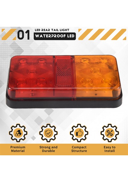 2 Adet 12V 10LED Su Geçirmez Kamyon Römork Arka Lambası Araba Sinyal Lambası Fren Arka Stop Lambası Tekne Karavan Göstergesi (Yurt Dışından) fırsatları