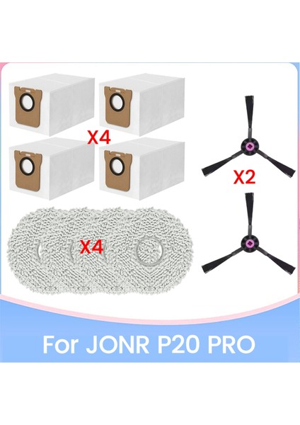 P20 Pro Robot Süpürge Yedek Aksesuarları Için 10 Adet Yan Fırça Paspas Bezi Toz Torbaları Ev Temizliği (Yurt Dışından)
