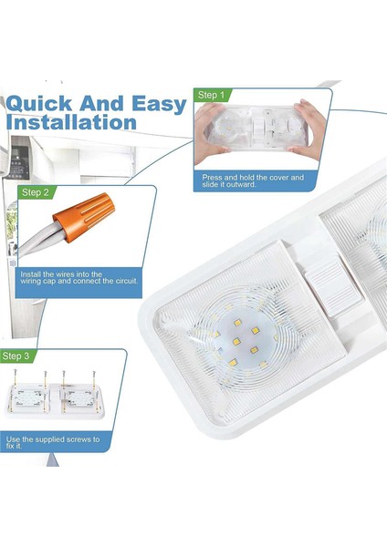 Karavan Lambası, 12V LED Işıklar 700LM, 8W Işıklar, Tavan Çift Kubbe Aydınlatma Armatürü Araba/karavan/römork/tekne Için Iç Aydınlatma (Yurt Dışından) fiyatları