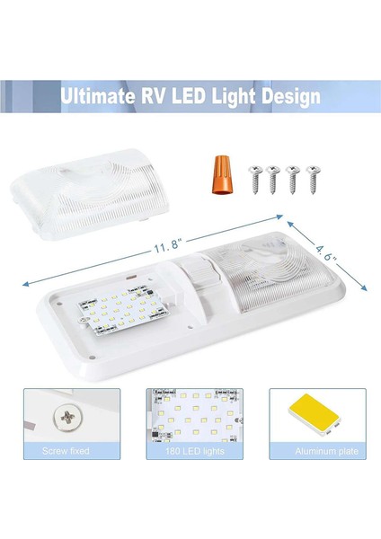Karavan Lambası, 12V LED Işıklar 700LM, 8W Işıklar, Tavan Çift Kubbe Aydınlatma Armatürü Araba/karavan/römork/tekne Için Iç Aydınlatma (Yurt Dışından) modelleri