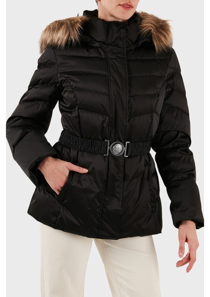 Marina Regular Fit Çıkarılabilir Kapüşonlu Kemerli Mont W5BL31W2802 Bayan Mont W5BL31 W2802 Jtmu