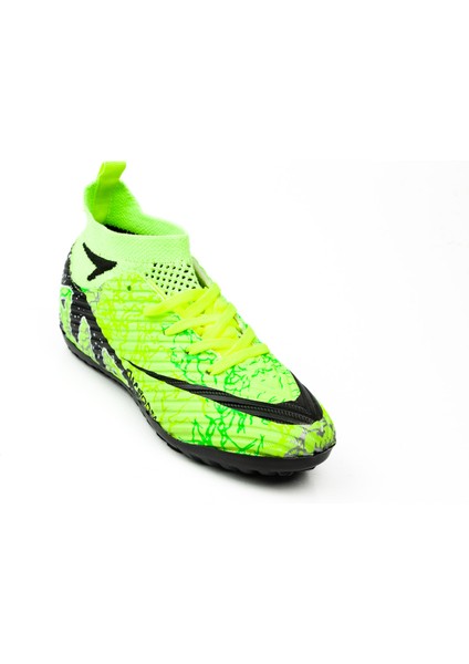 Babalı 565 Laliga Neon Yeşil Çoraplı Çocuk Halı Saha Ayakkabısı