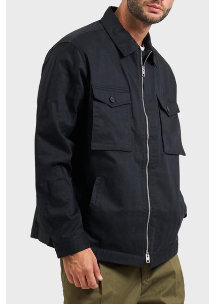 Pamuklu Relaxed Fit Logolu Fermuarlı Gömlek Ceket Erkek Gömlek Ceket 50545403 001 fırsatları