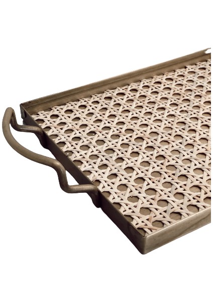 Rattan Hazeran Galvaniz Sunum Tepsi Gold MA021 fiyatları