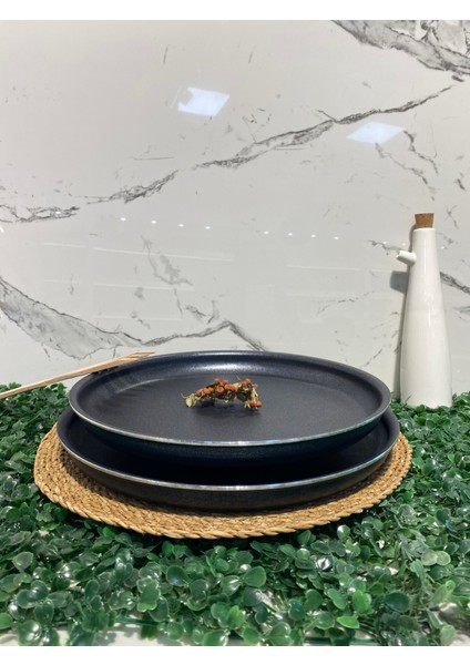 Granit 26-28 cm Fırın-Künefe-Pizza Tepsi-Siyah