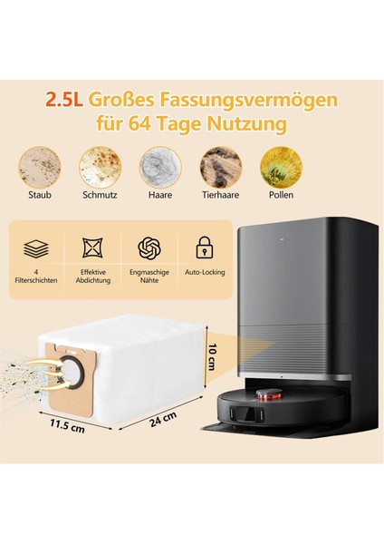 X20 Max / Pro Robot Süpürge Aksesuarları, Toz Torbaları, Paspas Pedi, Ana Fırça, Yan Fırçalar, Filtre (Yurt Dışından) modelleri