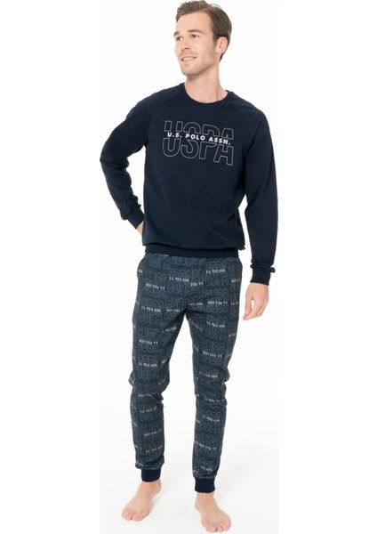 Erkek Uspa Yazılı Ev Giyim Pijama Takım, %100 Pamuk
