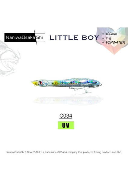 Naniwa Osaka Shi Lıttle Boy 100MM 11GR Topwater fırsatları