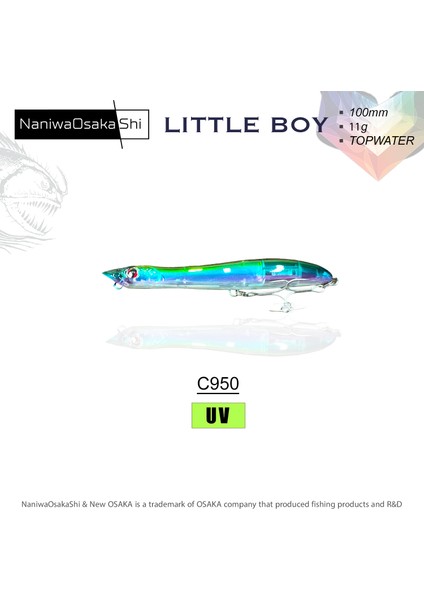 Naniwa Osaka Shi Lıttle Boy 100MM 11GR Topwater indirimleri