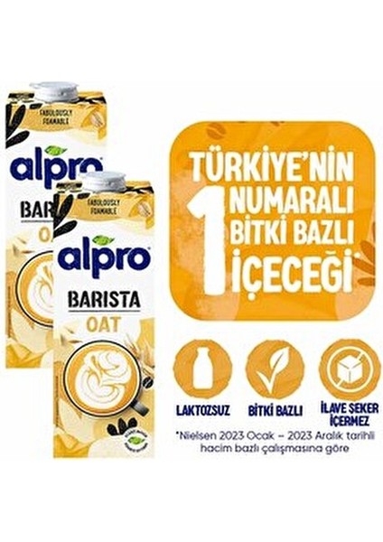 Barista Yulaf Sütü 2x1L Kahveye Sanat Katacak Süt Ürünü Alternatifi