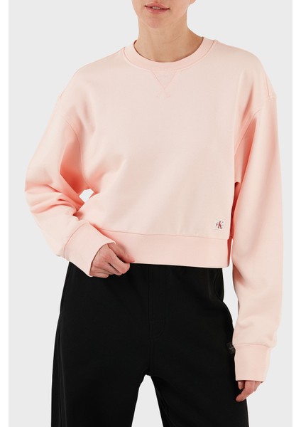 Pamuklu Relaxed Fit Bisiklet Yaka Crop Sweat LV047C911GVI7 Bayan Sweat LV047C911G Vı7