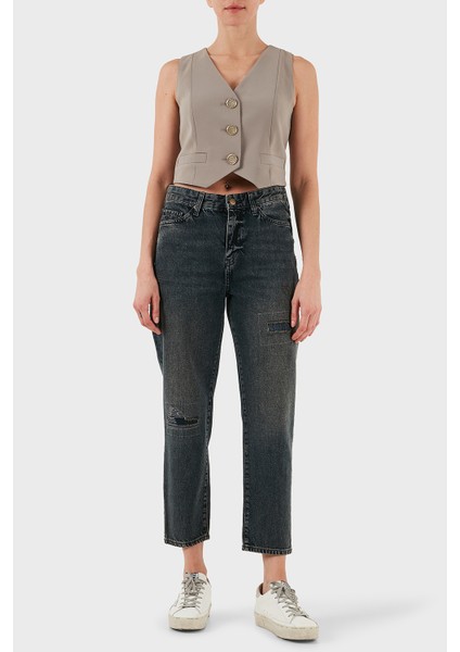 Pamuklu Relaxed Fit Normal Bel Düz Paça Jeans Bayan Kot Pantolon XW000073 AF14470 MB001 fiyatları