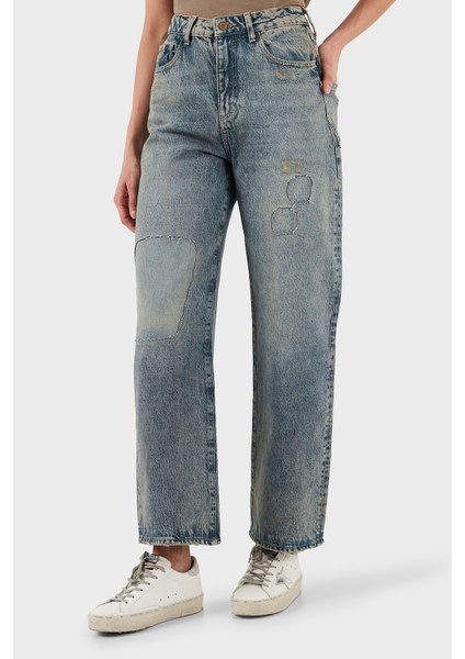 Pamuklu Relaxed Fit Normal Bel Düz Paça Jeans Bayan Kot Pantolon XW000100 AF14483 MB001 indirimleri