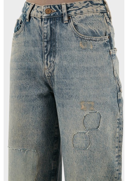 Pamuklu Relaxed Fit Normal Bel Düz Paça Jeans Bayan Kot Pantolon XW000100 AF14483 MB001