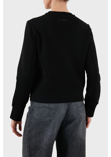 Pamuklu Regular Fit Bisiklet Yaka Düğme Detaylı Sweat Bayan Sweat EW001361 AF10002 UC001 modelleri