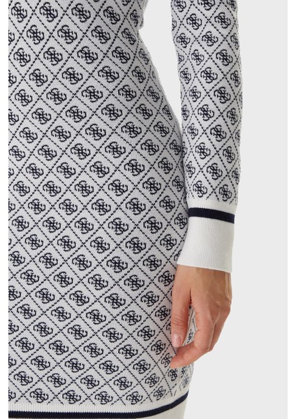 Aubrey Yün Karışımlı Logolu Slim Fit V Yaka Mini Elbise W5BK25Z3JD2 Bayan Elbise W5BK25 Z3JD2 F0YU indirimleri