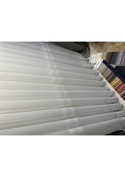 Nivemeshome Hercai HY019 Gümüş 1/2,5 Sık Pileli Tül Perde Apm