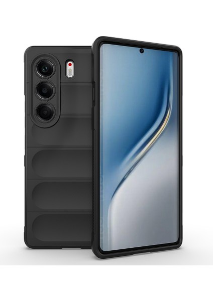 Tecno Camon 40 Pro Kılıf Etnik Optimum Oyuk Desenli Silikon Siyah