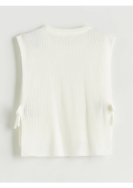 Lcw Kids Ekru Fiyonk Detaylı Kız Çocuk Triko Süveter fırsatları