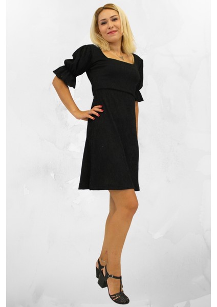 Esnek Bürümcük Kumaş Astarlı Mini Boy Kadın Elbise fiyatları