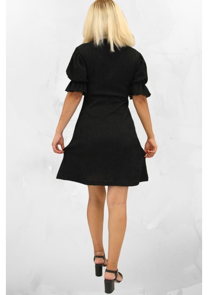 Esnek Bürümcük Kumaş Astarlı Mini Boy Kadın Elbise fırsatları