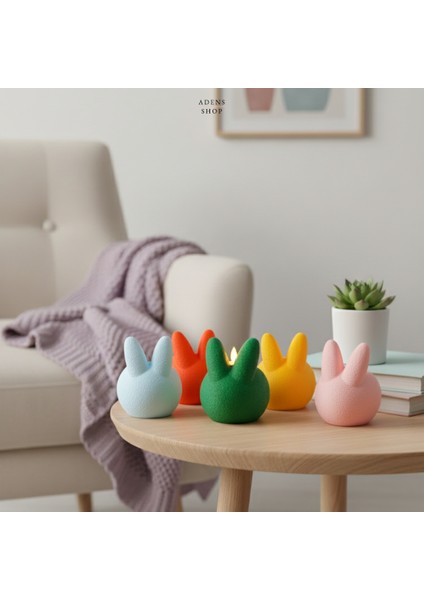 Sevimli Tavşan Tasarımlı Dekoratif Mumluk & Saksı (Sadece LED Mumlar) fiyatları