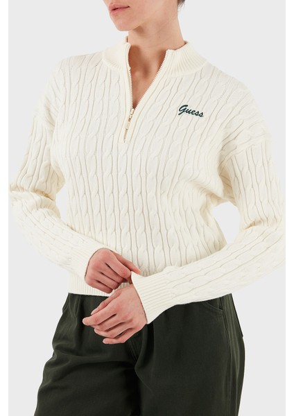 Lavinia Regular Fit Yarım Fermuarlı Dik Yaka Örgü Kazak V5BR02Z0572 Bayan Kazak V5BR02 Z0572 G1O6 modelleri