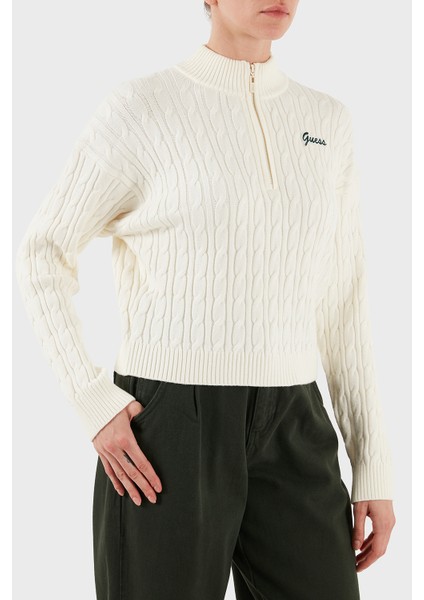 Lavinia Regular Fit Yarım Fermuarlı Dik Yaka Örgü Kazak V5BR02Z0572 Bayan Kazak V5BR02 Z0572 G1O6 indirimleri