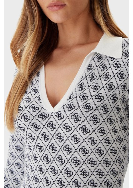 Aubrey Yün Karışımlı Logolu Slim Fit V Yaka Mini Elbise W5BK25Z3JD2 Bayan Elbise W5BK25 Z3JD2 F0YU fırsatları