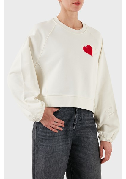 % 100 Pamuk Comfort Fit Minimal Desenli Sweat Bayan Sweat EW002122 AF12538 U1144 indirimleri