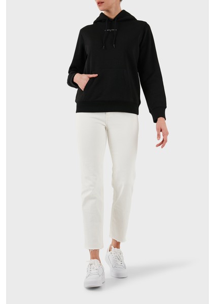 Pamuklu Regular Fit Kapüşonlu Logolu Sweat Bayan Sweat DW0DW21963 Bds fiyatları