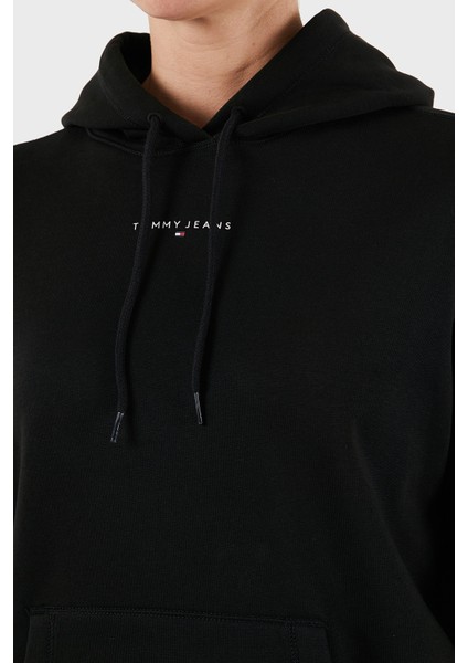 Pamuklu Regular Fit Kapüşonlu Logolu Sweat Bayan Sweat DW0DW21963 Bds