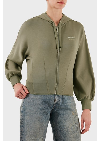 Logolu Regular Fit Kapüşonlu Fermuarlı Sweat Bayan Sweat XW000802 AF16111 U6242 indirimleri