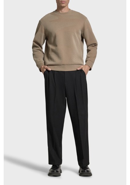 Pamuklu Regular Fit Bisiklet Yaka Tamamı Logolu Sweat Erkek Sweat EM002900 AF10013 F6130 fiyatları