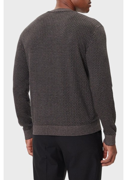 Kareli Pamuklu Slim Fit Bisiklet Yaka Kazak Erkek Kazak XM001913 AF18841 FC012 modelleri