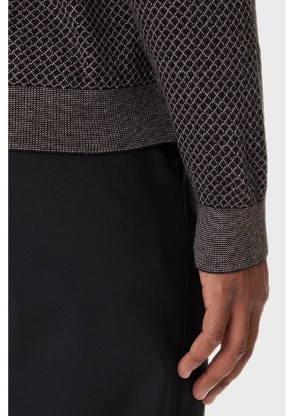 Kareli Pamuklu Slim Fit Bisiklet Yaka Kazak Erkek Kazak XM001913 AF18841 FC012 fırsatları