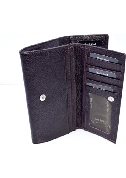 Naomi Bordo Hakiki Deri Çok Bölmeli Kadın Cüzdan modelleri