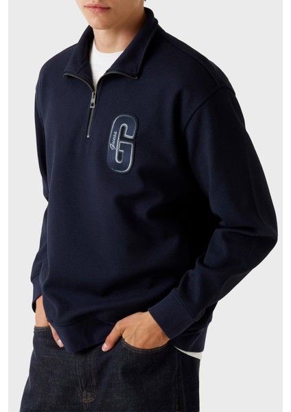 Harris Logolu Regular Fit Yarım Fermuarlı Dik Yaka Sweat M5BQ18K0552 Erkek Sweat M5BQ18 K0552 G7V2