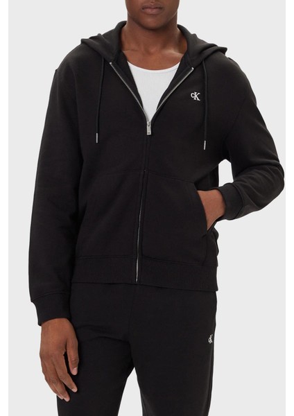 Pamuklu Relaxed Fit Kapüşonlu Logolu Fermuarlı Sweat LV04RD240GUB1 Erkek Sweat LV04RD240G Ub1