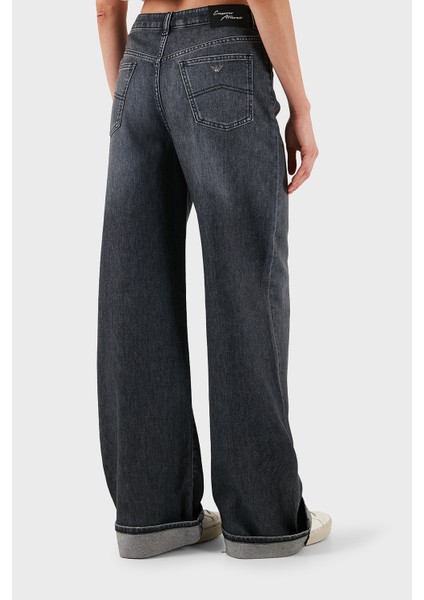 Pamuklu Relaxed Fit Geniş Paça Vintage Görünümlü Jeans Bayan Kot Pantolon EW000737 AF17033 M8001 modelleri