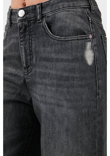 Pamuklu Relaxed Fit Geniş Paça Vintage Görünümlü Jeans Bayan Kot Pantolon EW000737 AF17033 M8001