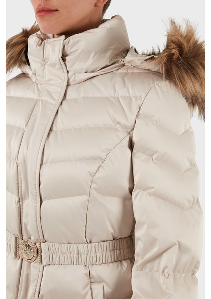 Marina Regular Fit Çıkarılabilir Kapüşonlu Kemerli Mont W5BL31W2802 Bayan Mont W5BL31 W2802 A115