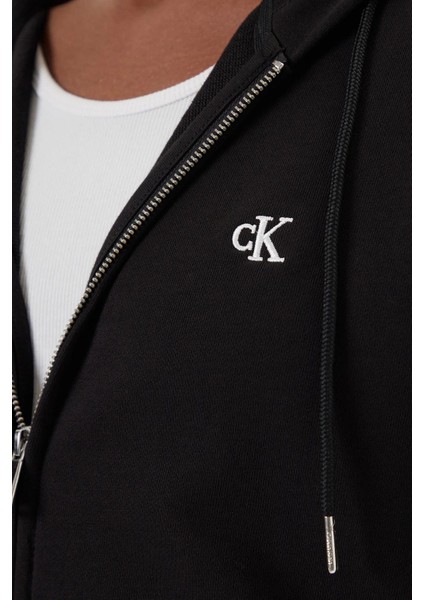 Pamuklu Relaxed Fit Kapüşonlu Logolu Fermuarlı Sweat LV04RD240GUB1 Erkek Sweat LV04RD240G Ub1 fırsatları