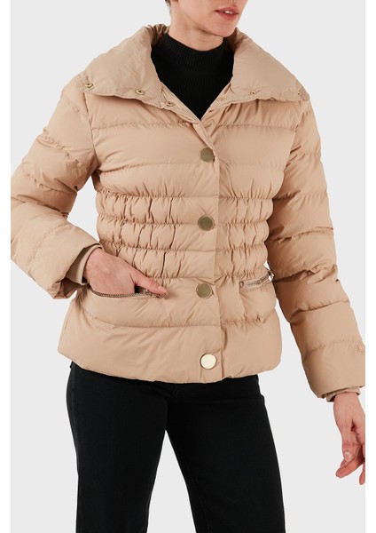 Kapitoneli Regular Fit Dik Yaka Düğmeli Mont Bayan Mont XW000653 AF15984 U1051 modelleri