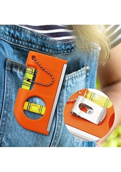 Mini Cep Tipi Su Terazisi Kırmızı Manyetik Taban 85x45x20 mm Kolay Taşınabilir